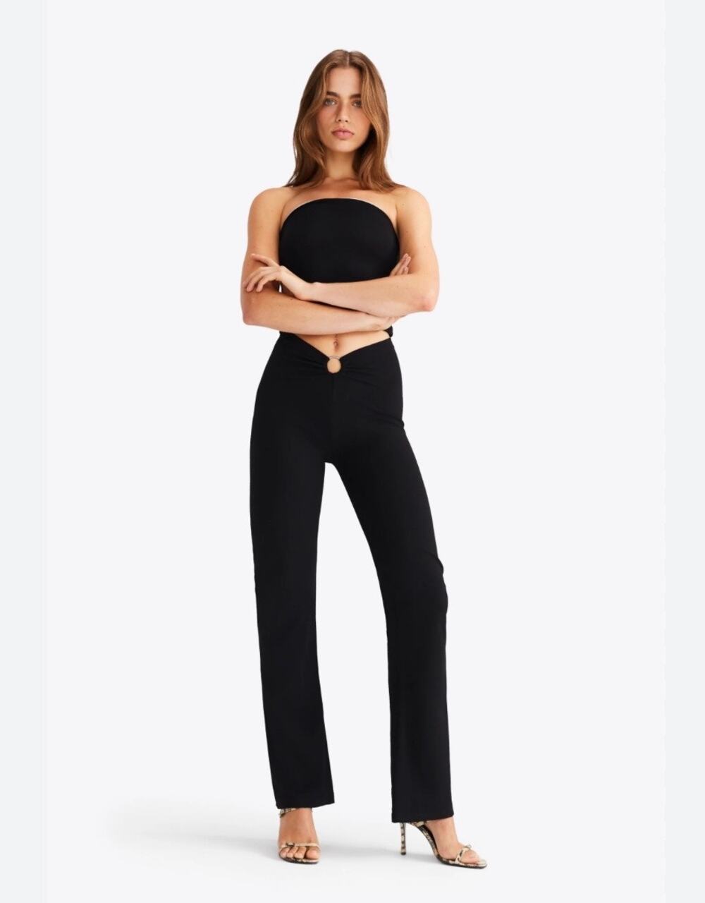 Susamusa Oring Trousers Straight Pants Ring Detail Size 6